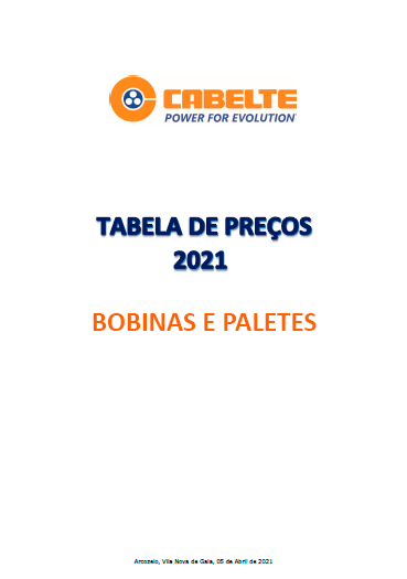 Tabela de Preços 2021